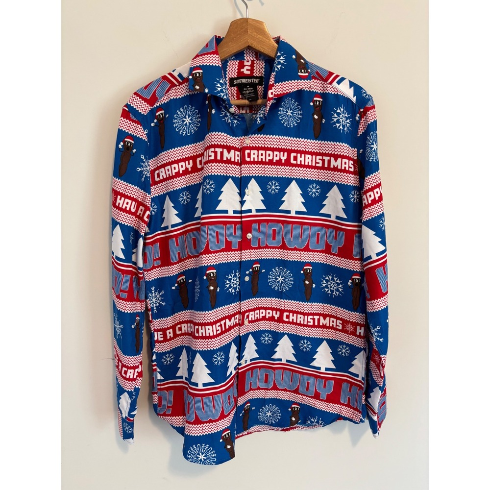 Suitmeister South Park Mr Hankey Crappy Christmas Shirt Mens Medium NWT Blue Red